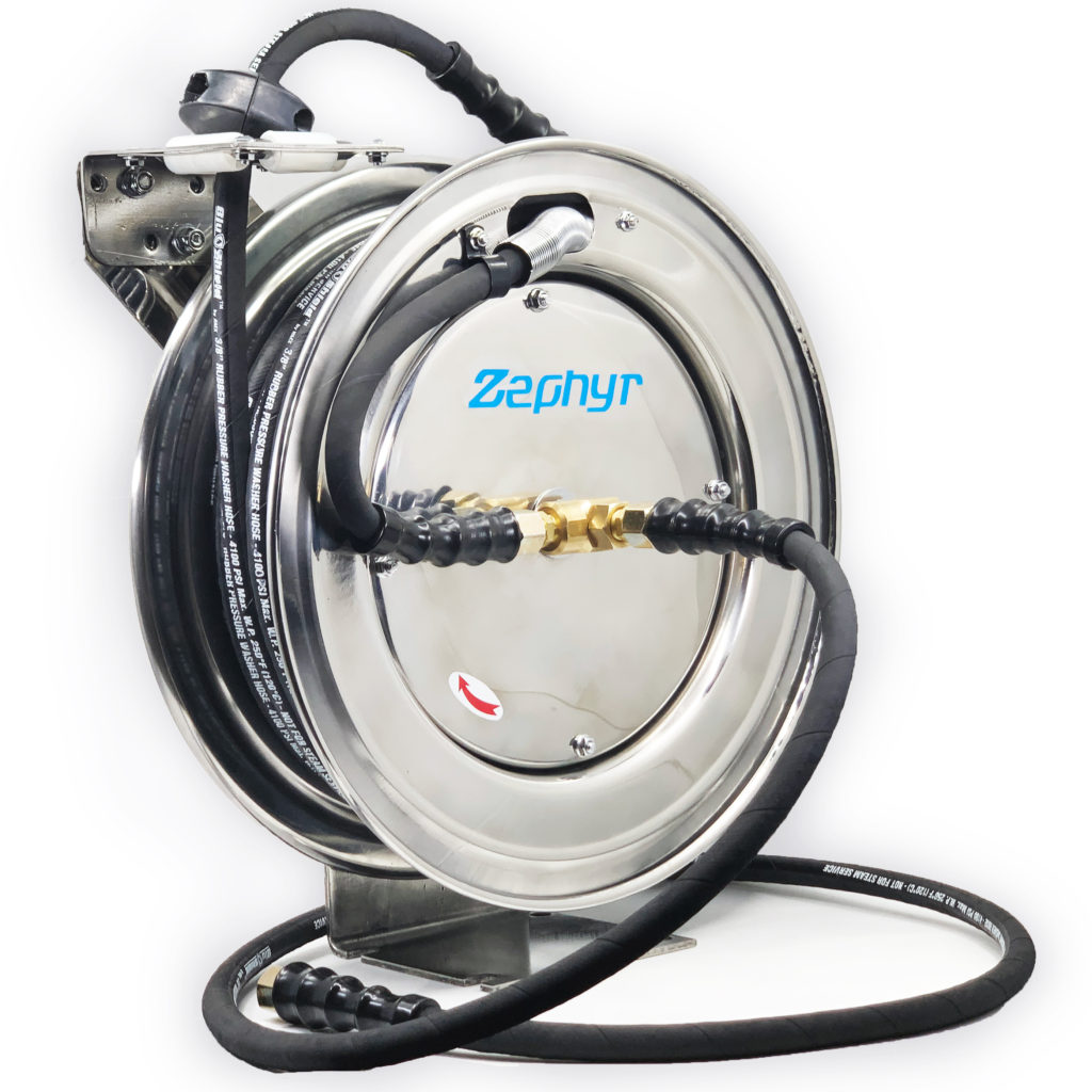 Stainless-Steel Auto-Retractable High Pressure Washer Hose Reel